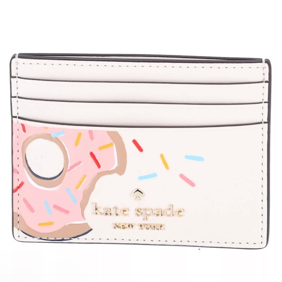 kate spade Handbags - Kate Spade New York Coffee Break Donut Small Slim Card Holder In Cream Multi